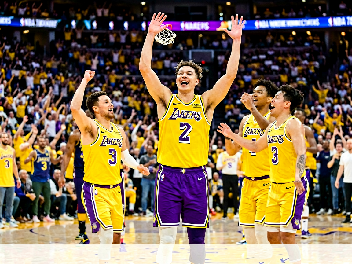 NBA季后赛精彩瞬间，球员庆祝得分
